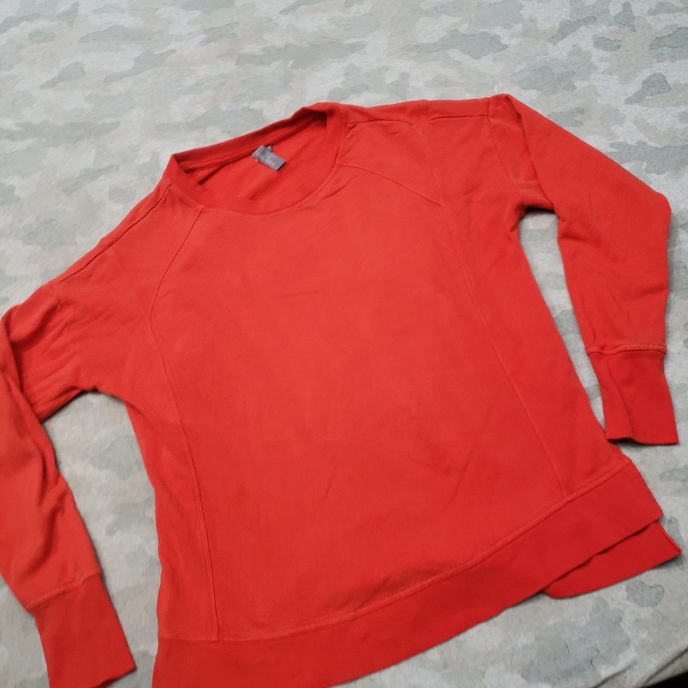 Sweaty Betty Sweatshirt Womens Small Orange Pullover Fleece Gym Fitness - Picture 2 of 10
